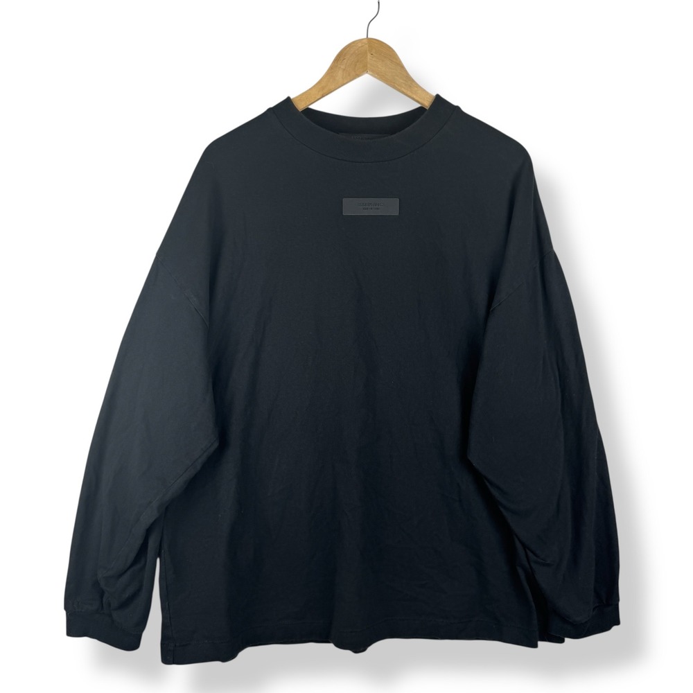 Fear of God Essentials‎ Long Sleeve Logo Shirt Mens Size Small Black Streetwear
